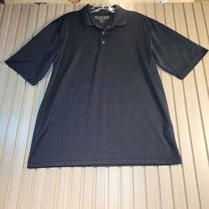 Pebble Beach Performance Mens Polo Shirt Black Short Sleeve Golf Top Size M